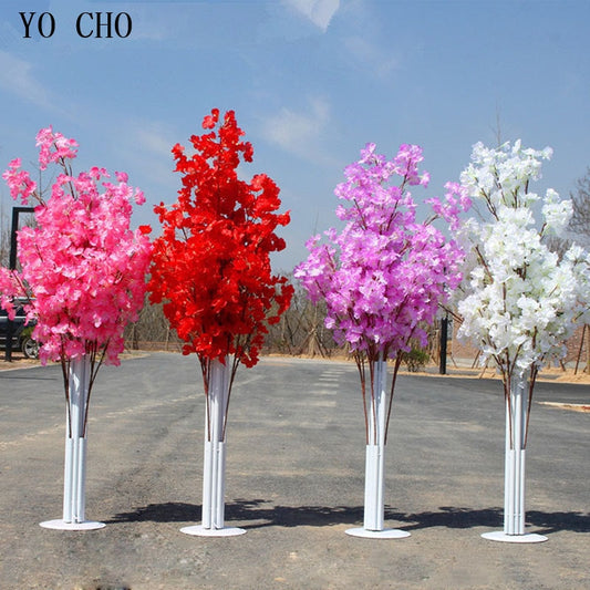 YO CHO 1PC Cherry Flower Silk Artificial Flowers Home Decorations DIY Wedding Prop Fake White Flowers Simulation Flowers Sakura