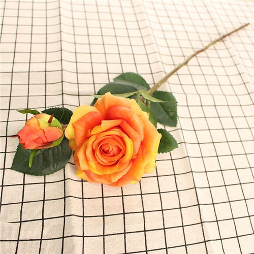 YO CHO DIY 15 Flower Heads Real Touch Flower Artificial Rose Flower Wedding Decoration Accessories Home Decor Flower for Wedding