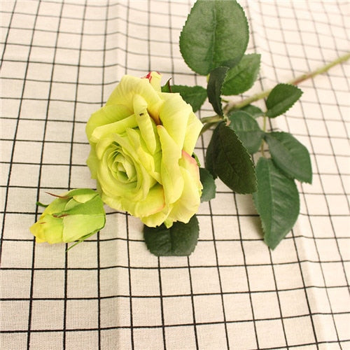 YO CHO DIY 15 Flower Heads Real Touch Flower Artificial Rose Flower Wedding Decoration Accessories Home Decor Flower for Wedding