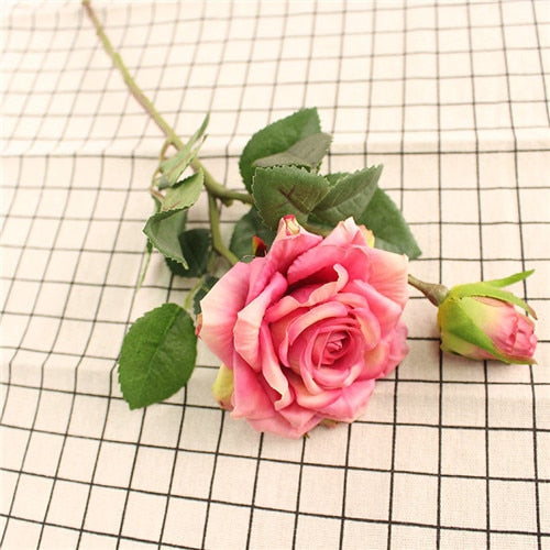 YO CHO DIY 15 Flower Heads Real Touch Flower Artificial Rose Flower Wedding Decoration Accessories Home Decor Flower for Wedding